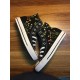 Renkli Çiçek Desenli Özel Nakışlı Siyah Sneaker Renkli Çiçek Desenli Özel Nakışlı Siyah Sneaker