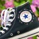 Renkli Çiçek Desenli Özel Nakışlı Siyah Sneaker Renkli Çiçek Desenli Özel Nakışlı Siyah Sneaker