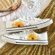 Renkli Çiçek Desenli Özel Nakışlı Beyaz Sneaker Renkli Çiçek Desenli Özel Nakışlı Beyaz Sneaker