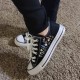 Renkli Çiçek Desenli Özel Nakışlı Siyah Sneaker Renkli Çiçek Desenli Özel Nakışlı Siyah Sneaker