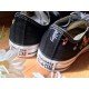 Renkli Çiçek Desenli Özel Nakışlı Siyah Sneaker