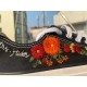 Renkli Çiçek Desenli Özel Nakışlı Siyah Sneaker