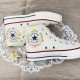 Renkli Çiçek Desenli Özel Nakışlı Beyaz Sneaker Renkli Çiçek Desenli Özel Nakışlı Beyaz Sneaker