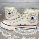 Renkli Çiçek Desenli Özel Nakışlı Beyaz Sneaker Renkli Çiçek Desenli Özel Nakışlı Beyaz Sneaker