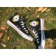 Renkli Çiçek Desenli Özel Nakışlı Siyah Sneaker Renkli Çiçek Desenli Özel Nakışlı Siyah Sneaker