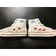 Renkli Çiçek Desenli Özel Nakışlı Beyaz Sneaker Renkli Çiçek Desenli Özel Nakışlı Beyaz Sneaker