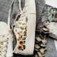 Renkli Çiçek Desenli Özel Nakışlı Beyaz Sneaker Renkli Çiçek Desenli Özel Nakışlı Beyaz Sneaker
