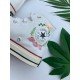 Renkli Çiçek Desenli Özel Nakışlı Beyaz Sneaker Renkli Çiçek Desenli Özel Nakışlı Beyaz Sneaker