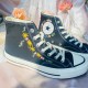 Renkli Çiçek Desenli Özel Nakışlı Siyah Sneaker Renkli Çiçek Desenli Özel Nakışlı Siyah Sneaker