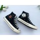 Renkli Çiçek Desenli Özel Nakışlı Siyah Sneaker Renkli Çiçek Desenli Özel Nakışlı Siyah Sneaker