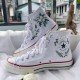 Renkli Çiçek Desenli Özel Nakışlı Beyaz Sneaker Renkli Çiçek Desenli Özel Nakışlı Beyaz Sneaker