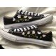 Renkli Çiçek Desenli Özel Nakışlı Siyah Sneaker Renkli Çiçek Desenli Özel Nakışlı Siyah Sneaker