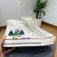 Renkli Çiçek Desenli Özel Nakışlı Beyaz Sneaker Renkli Çiçek Desenli Özel Nakışlı Beyaz Sneaker