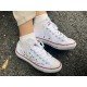 Renkli Çiçek Desenli Özel Nakışlı Beyaz Sneaker Renkli Çiçek Desenli Özel Nakışlı Beyaz Sneaker