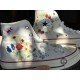 Renkli Çiçek Desenli Özel Nakışlı Beyaz Sneaker Renkli Çiçek Desenli Özel Nakışlı Beyaz Sneaker